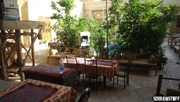 Innenhof unseres Hotels in Yazd